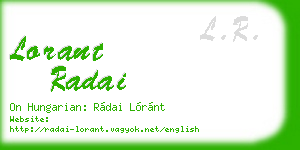 lorant radai business card